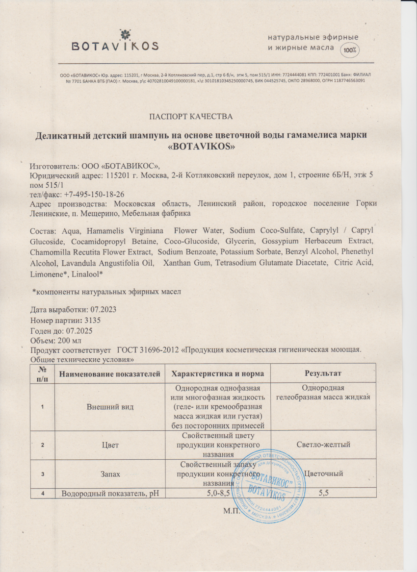 Паспорт №072023